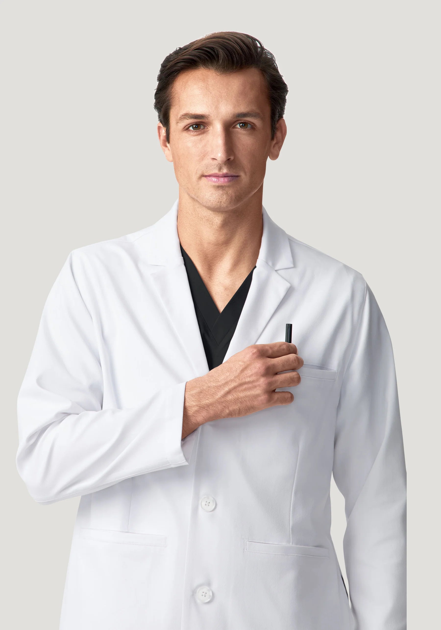Men's Long Lab Coat - White