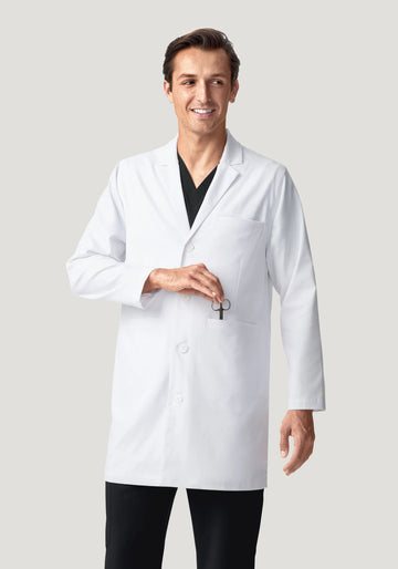 Men's Long Lab Coat - White
