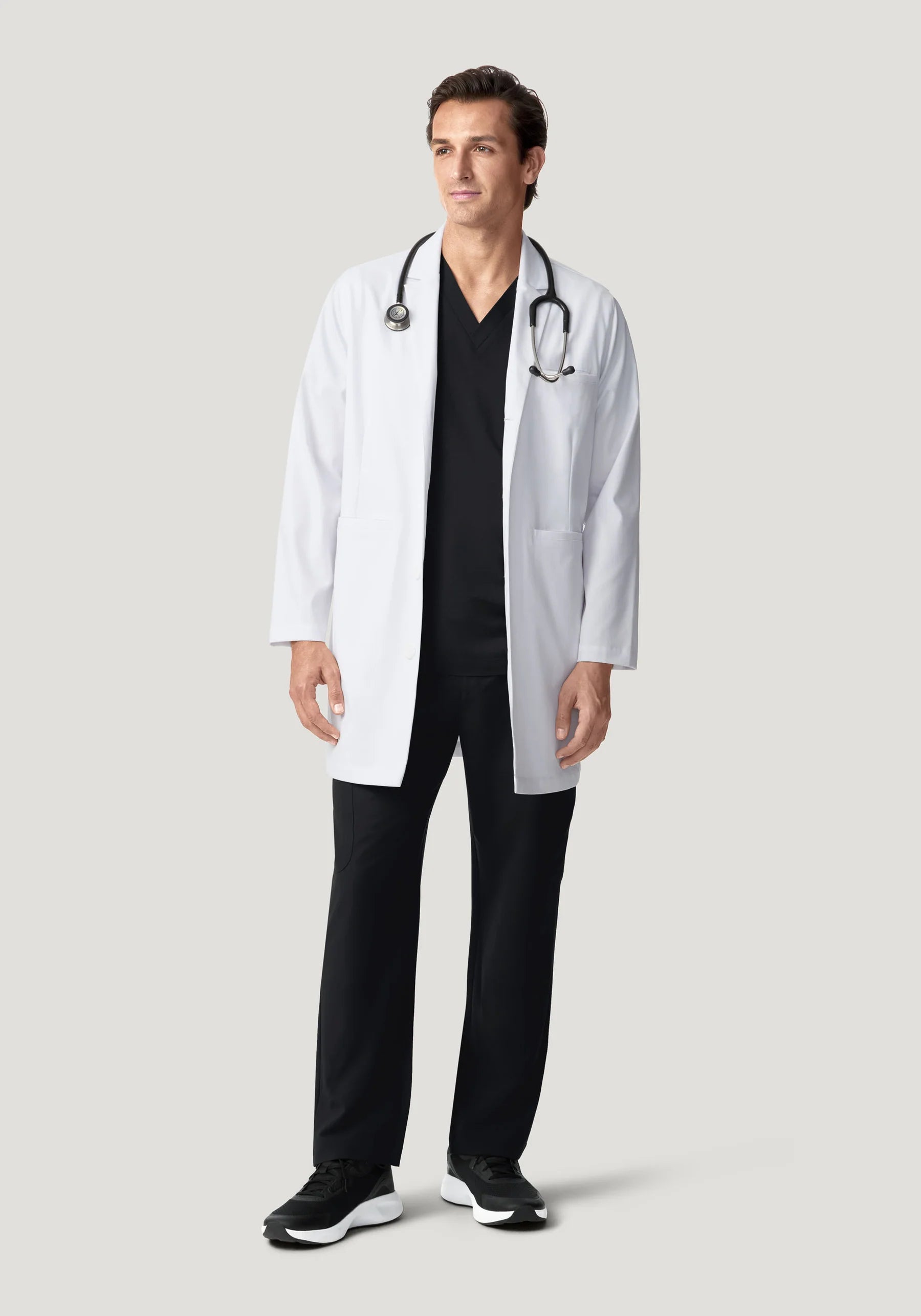Men's Long Lab Coat - White