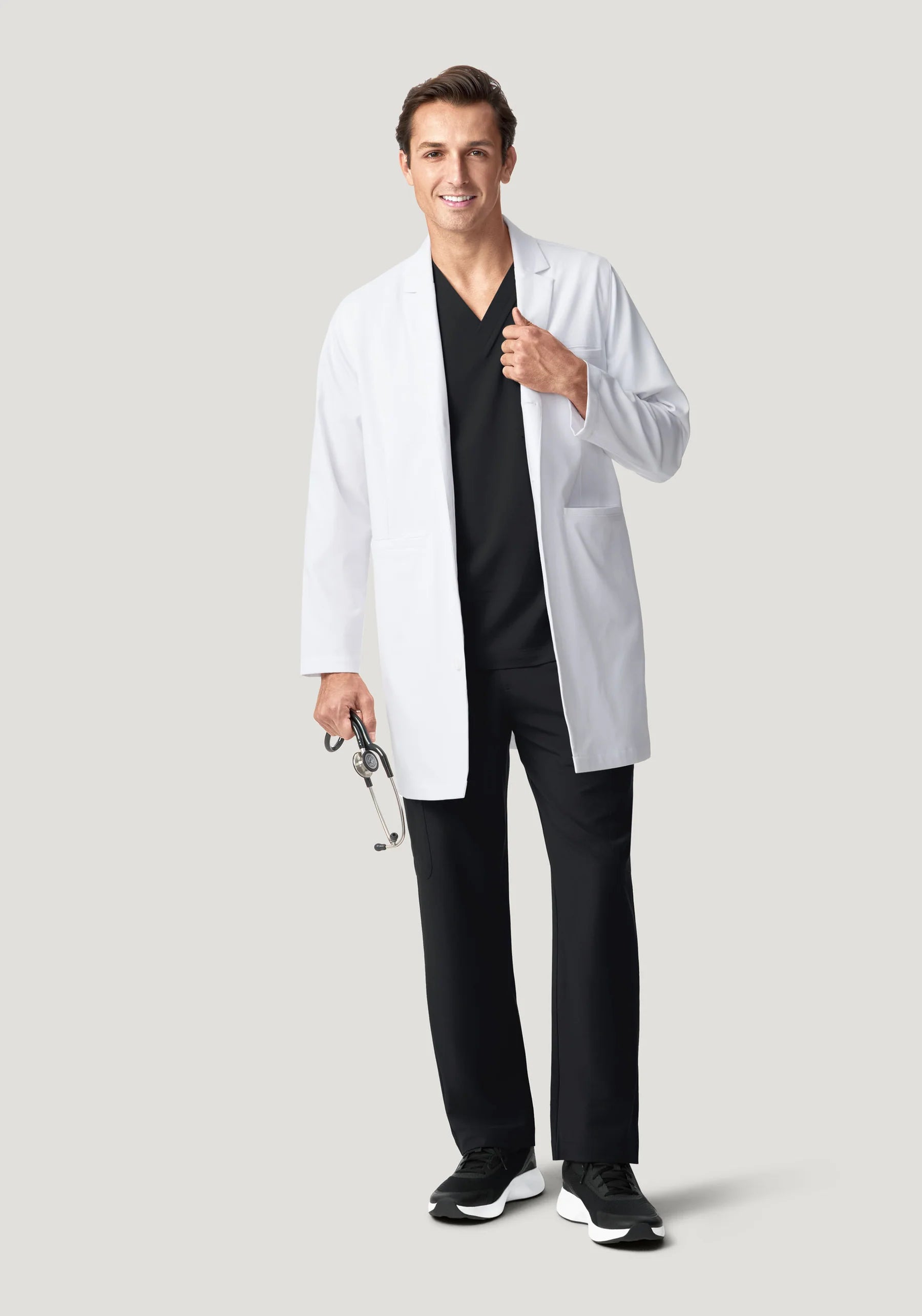 Men's Long Lab Coat - White