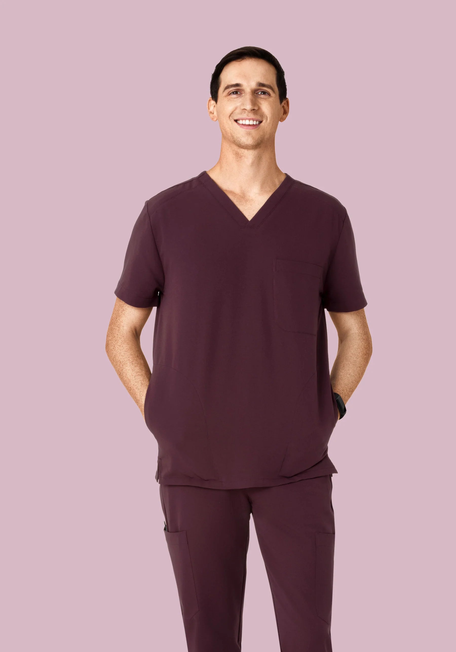 Men's Three Pocket Top - Wine