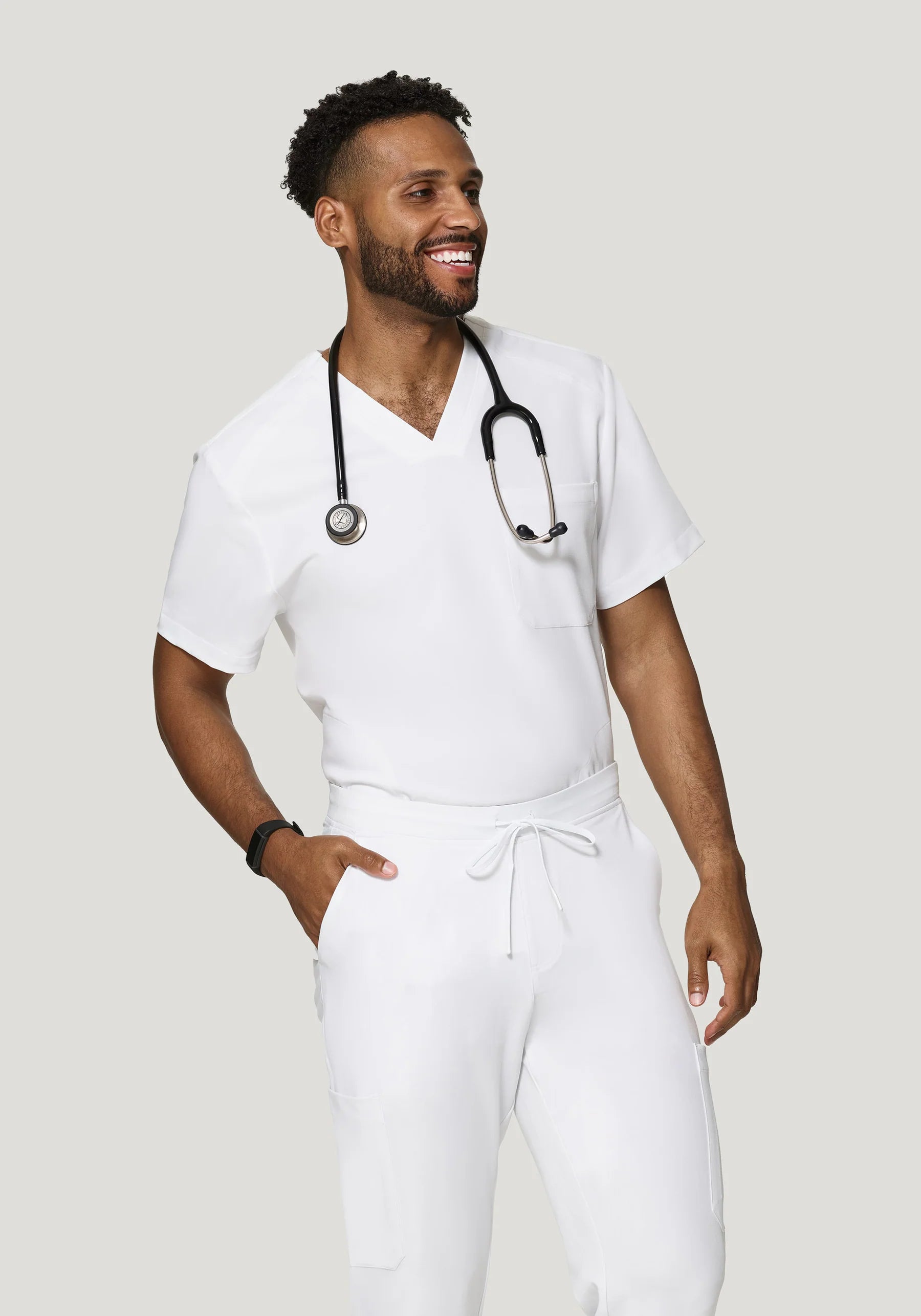 Men's Three Pocket Top - White