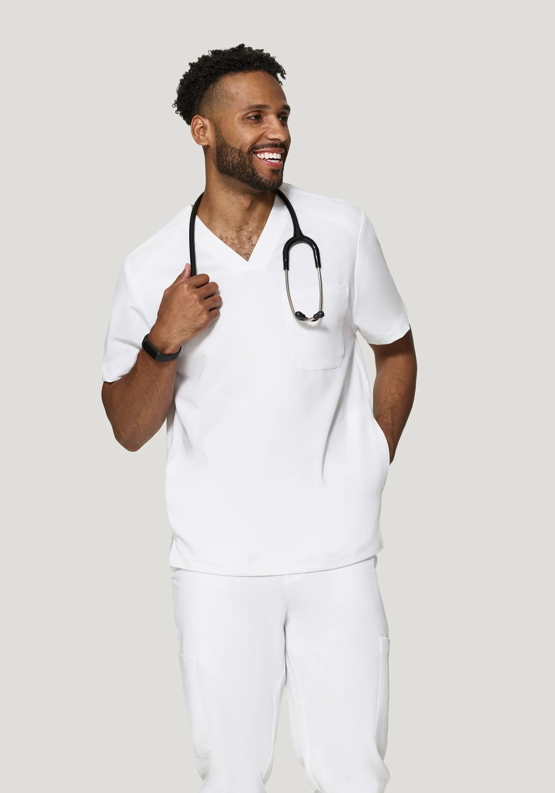 Men's Three Pocket Top - White